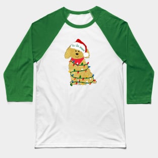 Goldendoodle  Decorated with Christmas Lights Baseball T-Shirt